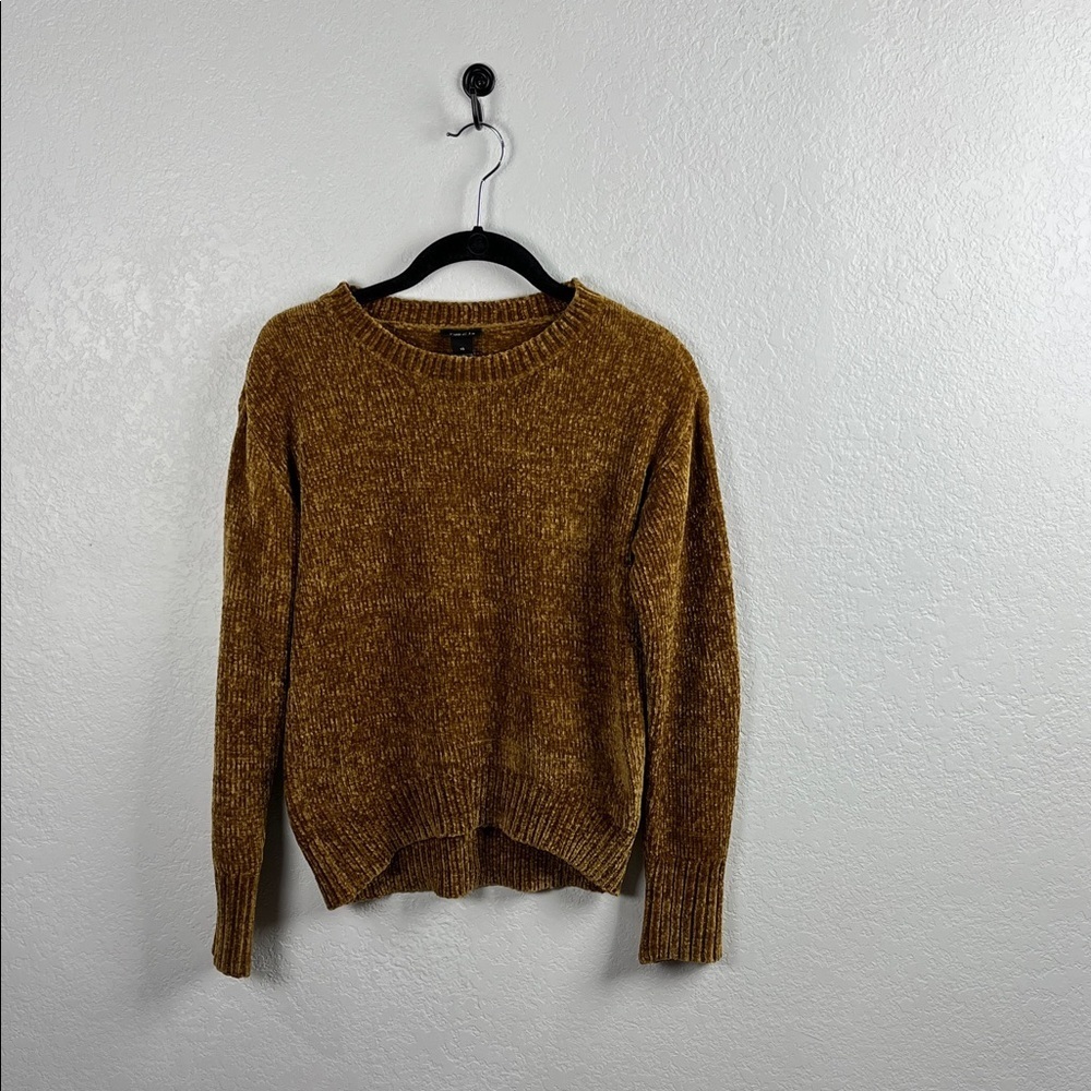 Rue21 Comfy Sweater Womens Sz L Brown Crew Neck Pullover Knit Ribbed Long Sleeve